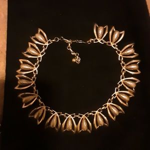 Vintage Barclay choker necklace gold tone
